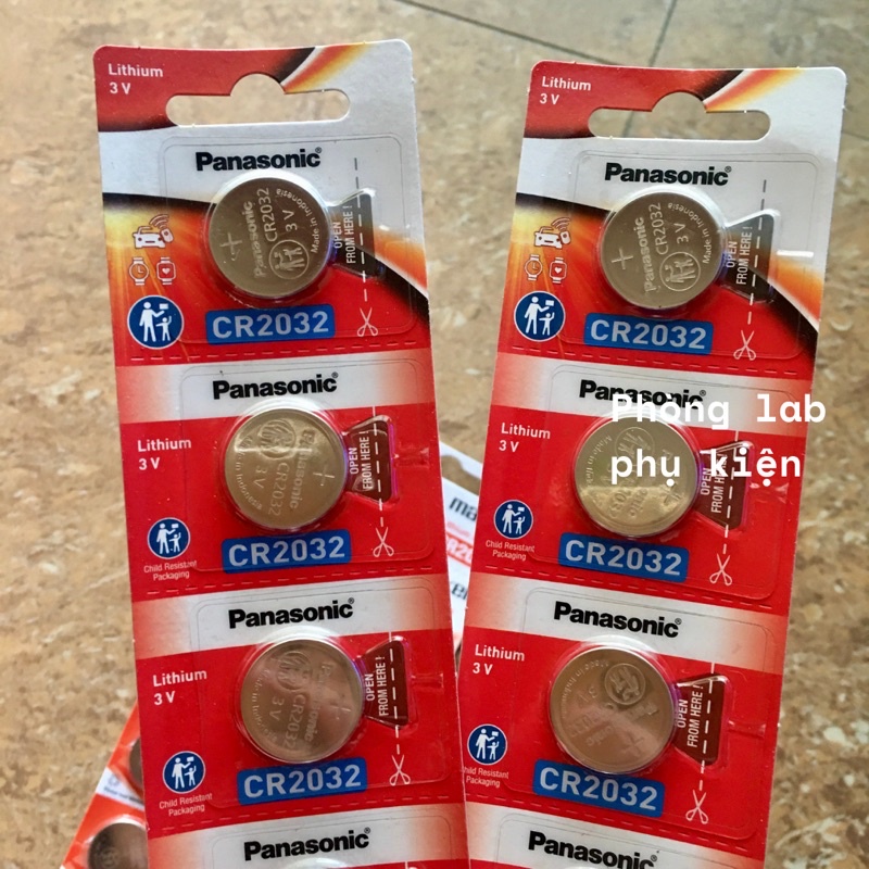 Pin CR2032 Panasonic Lithium 3V dùng cho chìa khóa oto, xe máy, cân điện tử, nguồn CPU