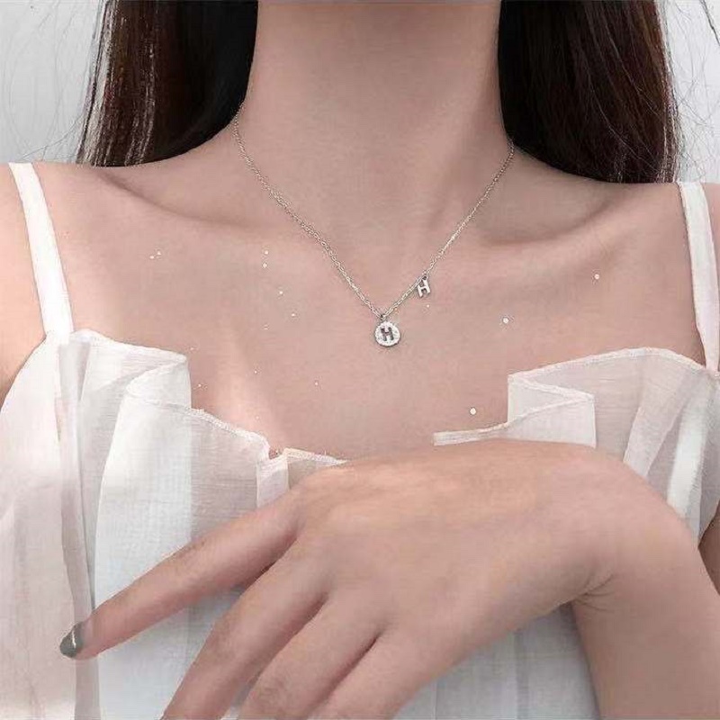 Vòng cổ Mặt Chữ H Đính Đá Zircon Thời Trang Hàn Quốc 2022 Dành Cho Bạn Nữ