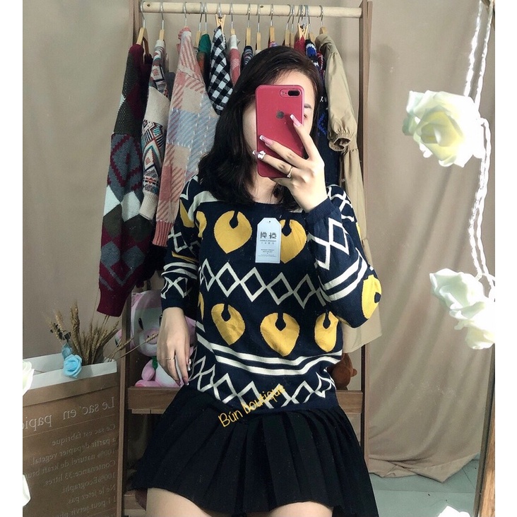 Áo len Hàn hoạ tiết Vintage | BigBuy360 - bigbuy360.vn