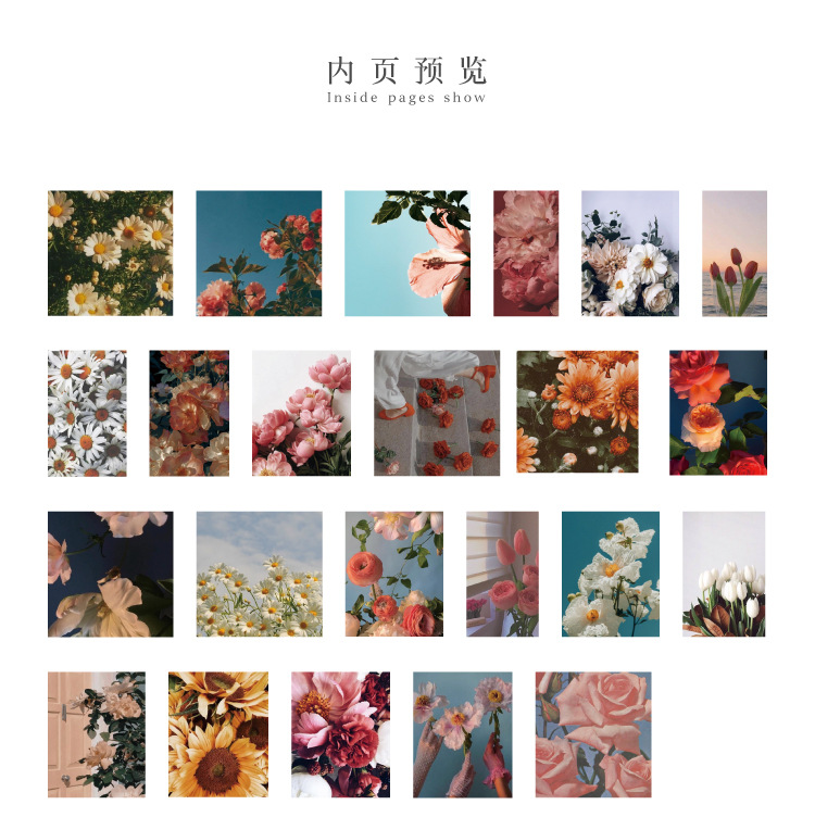 Set 46 miếng dán trang trí album sáng tạo chủ đề bông hoa
