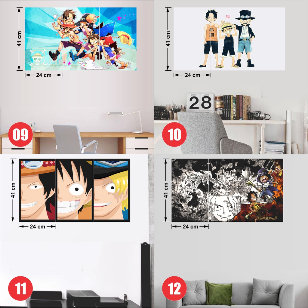 [Mã LIFEHLDEC giảm 10% đơn 99k] Combo 3 Tấm Poster 3 Anh Em Ace - Sabo - Luffy By AnimeX