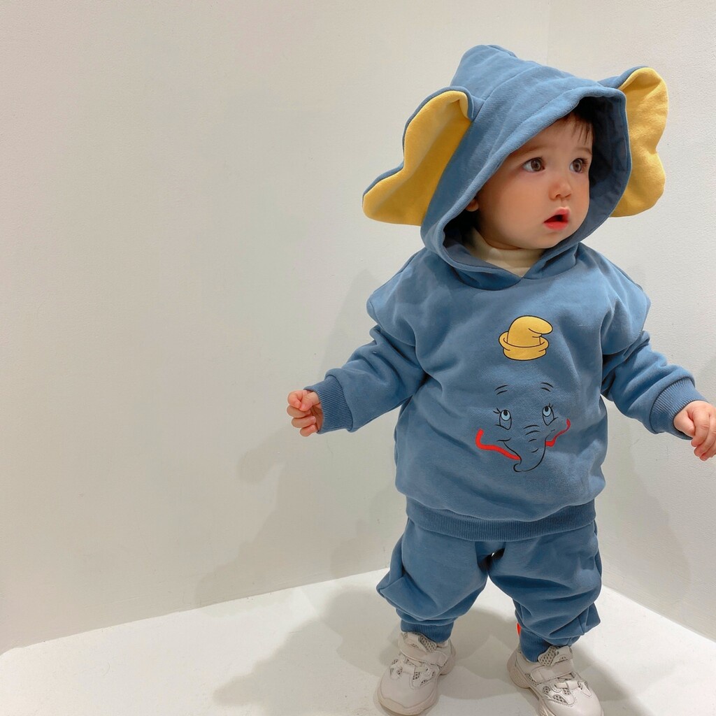 Bộ nỉ bông cho bé trai bé gái Binbon kids, Bộ dài tay in hình thú cưng cho bé từ 6-16kg Mã NGT01