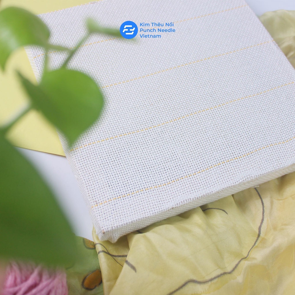 Khung gỗ căng sẵn vải thêu nổi punch needle nhiều kích thước phù hợp với kim thêu len nổi 5mm