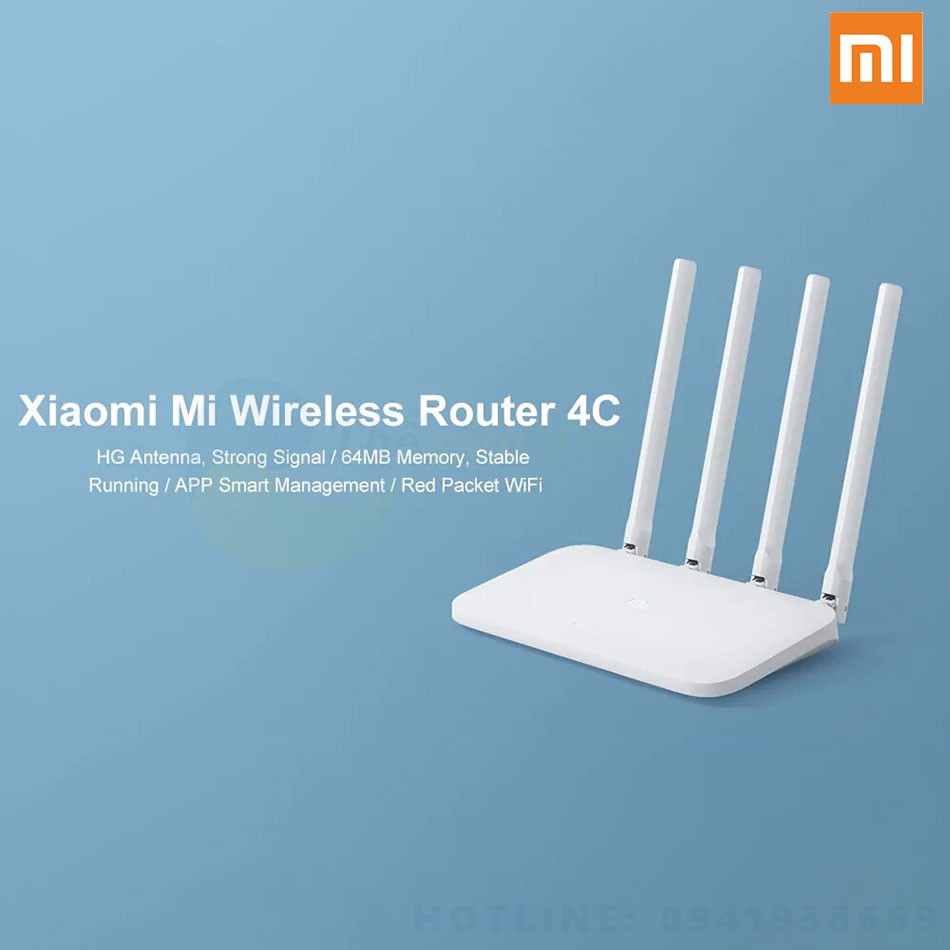 Bộ phát Wifi Xiaomi Router 4C RAM 64MB, 4 Ăng-ten, 300Mbps | BigBuy360 - bigbuy360.vn