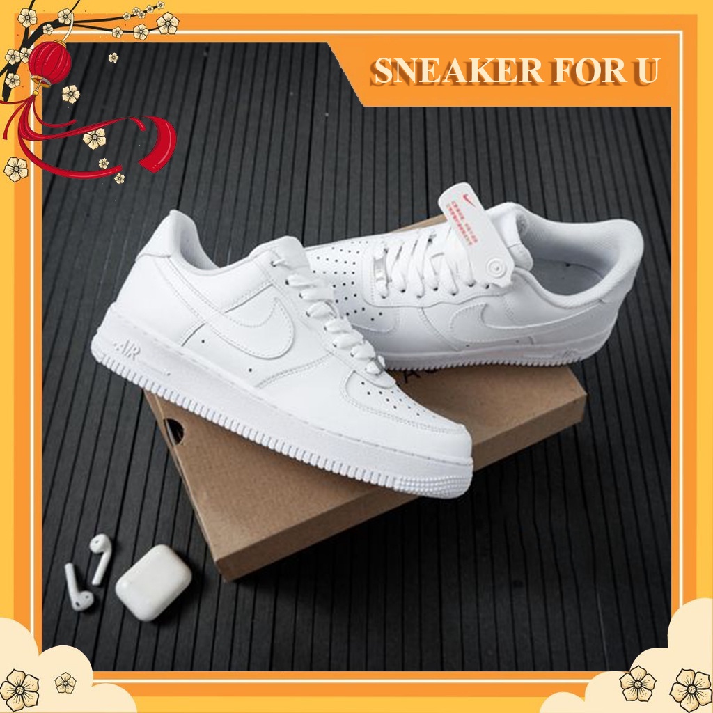 Giày_Nike Trắng Nam Nữ AF1 Trắng - Nâu - Xanh Đỏ - Đen - Xám Full Box Hàng Cao Cấp Dễ Phối Đồ