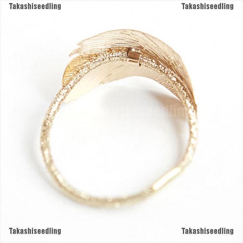 Dây buộc tóc gắn hình chiếc lá bằng kim loại thiết kế độc đáo cho nữ