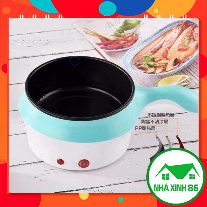 [TẶNG KHĂN] Nồi Lẩu Điện Mini Có Tay Cầm Tiện Dụng 18cm, Nồi Lẩu Hấp Mini Cao Cấp, Vỏ Cách Nhiệt 3 Lớp - FREESHIP