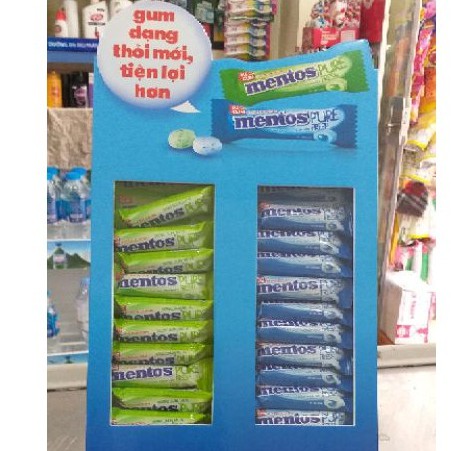 Kẹo Gum Không Đường Mentos Thỏi 10,5g(thỏi NGẮN)