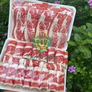 Ba rọi bò mỹ cuộn/lát khay 500g dùng nhúng lẩu hoặc nướng