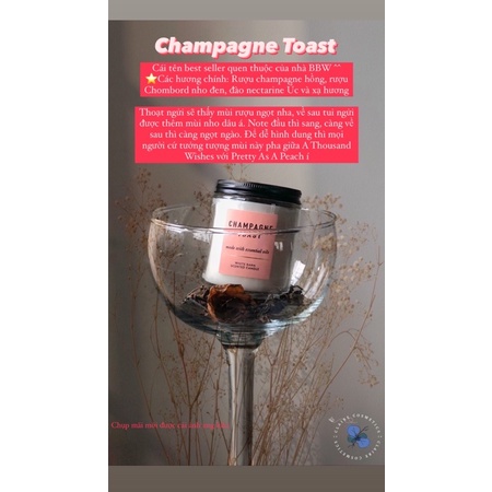 Nến Thơm Bath and Bodyworks mùi Champagne Toast