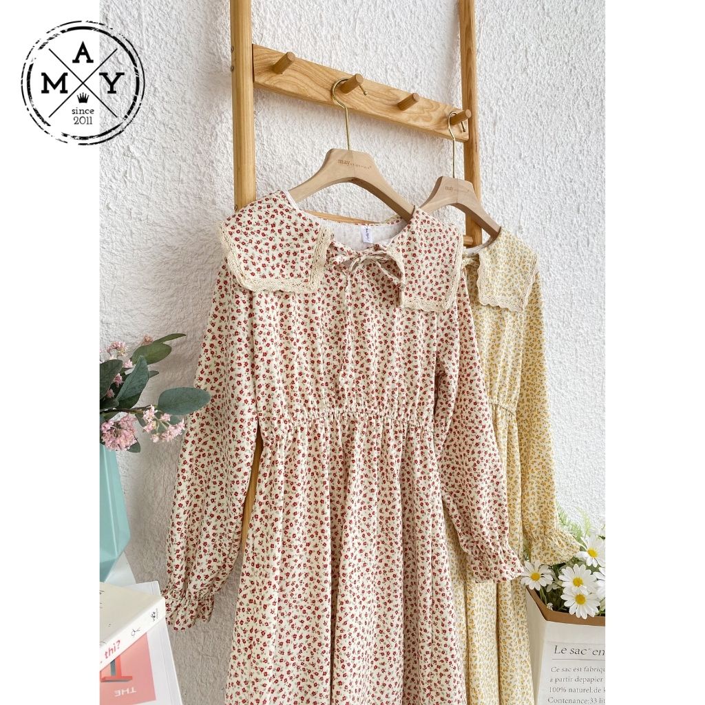 Váy Hoa Nhí Tăm Cổ Sen To MAY.SINCE2011 Thiết Kế Dáng Suông Chất Liệu Vải Thoáng Mát MAN01-0084 | BigBuy360 - bigbuy360.vn