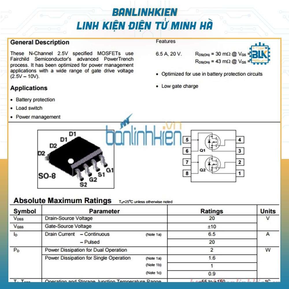IC Chức Năng APM9926 SOP8 MOSFET