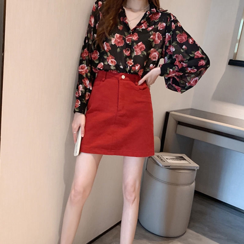 Áo Sơ Mi Chiffon Tay Phồng Dáng Rộng In Hoa Kiểu Hàn Quốc Xinh Xắn Cho Nữ | BigBuy360 - bigbuy360.vn