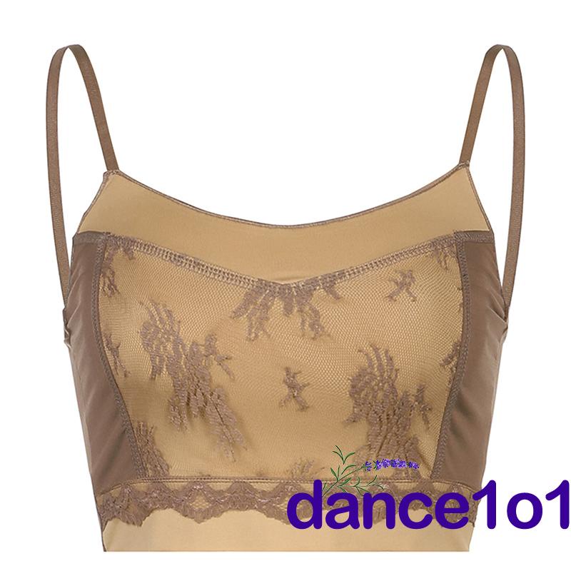 Áo hai dây cổ chữ V phối ren thời trang quyến rũ cho nữ