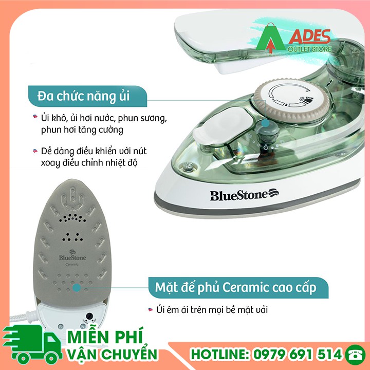 Bàn Ủi Hơi Nước Du Lịch Gấp Gọn Bluestone SIB 3819 - Hàng chính hãng - Bảo hành 24 tháng