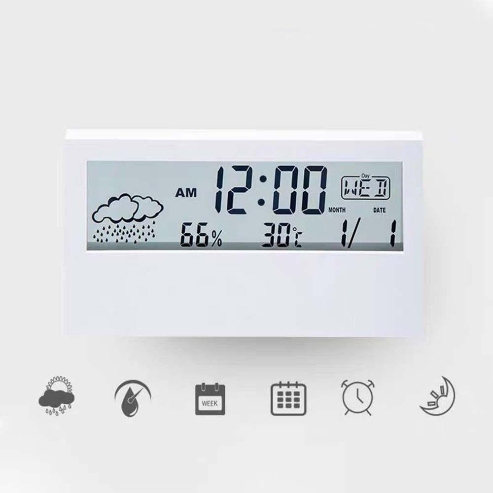 KUNHEV Đồng Hồ Báo Thức Điện Tử Để Bàn Có Đèn LED Hiển Thị Nhiệt Độ Và Lịch