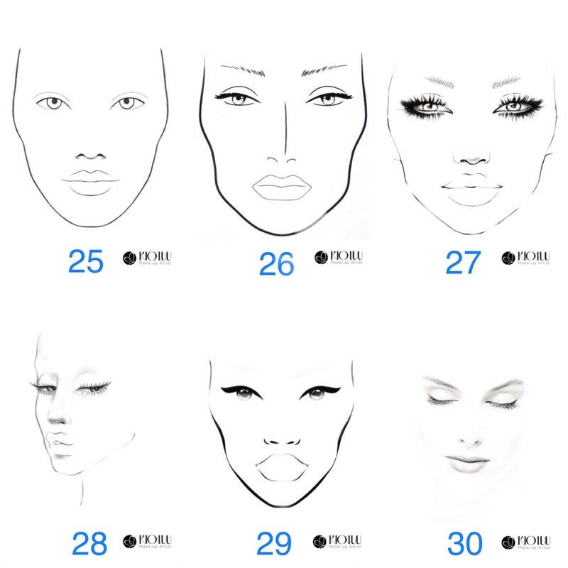 Giấy face chart tập makeup
