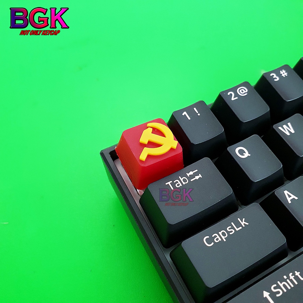 Keycap Lẻ Artisan Hình Búa Liềm Đúc Resin nhiều lớp ( Đế Xuyên LED, Keycap bàn phím cơ,keycap resin độc lạ )