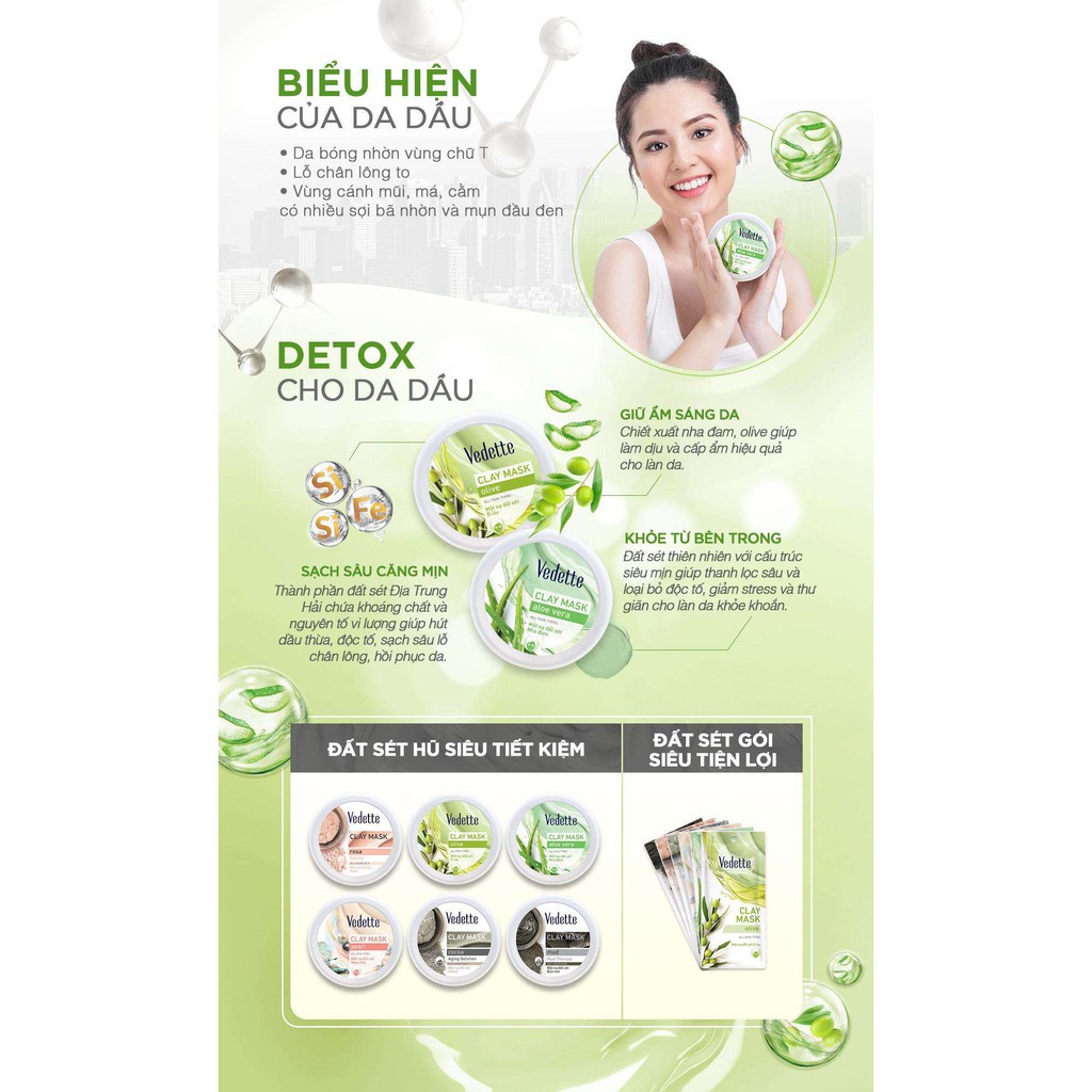 ❤️ MẶT NẠ ĐẤT SÉT OLIVE 145g VEDETTE