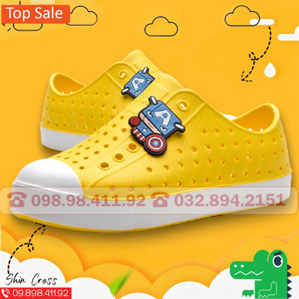 giày nhựa đi mưa màu vàng chanh dành cho nam nữ tặng 2 sticker nhựa