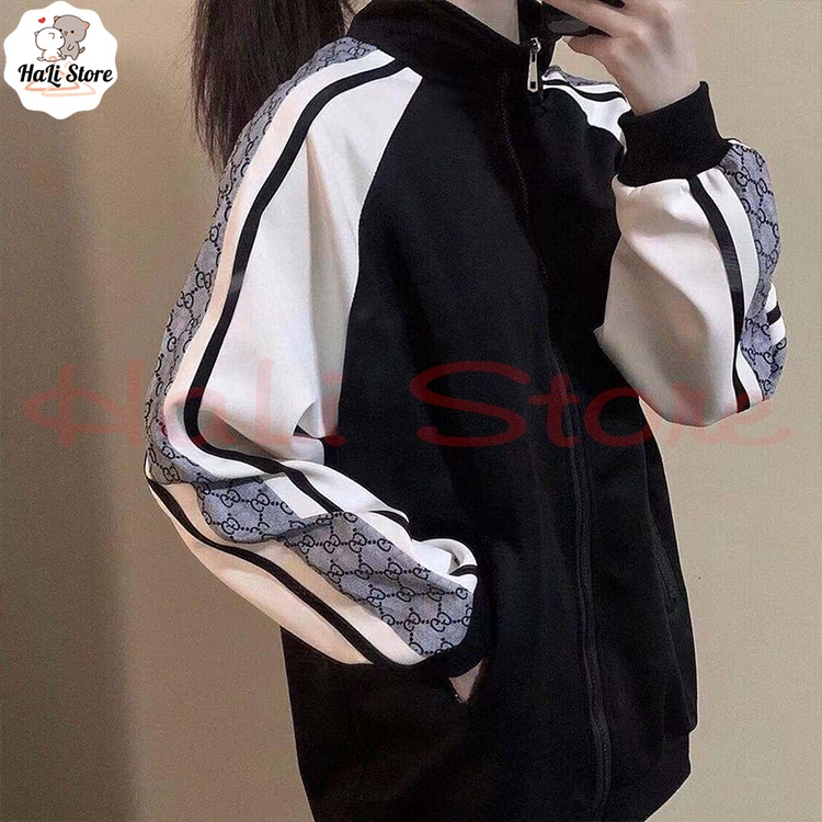 Áo khoác gió GC nam nữ oversize sọc vai dáng rộng thời trang