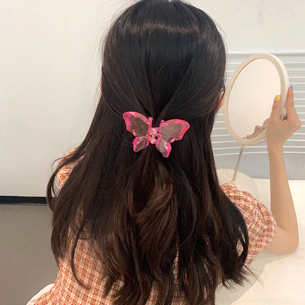 Kẹp tóc thiết kế hình chú bướm trong suốt nhiều màu xinh xắn