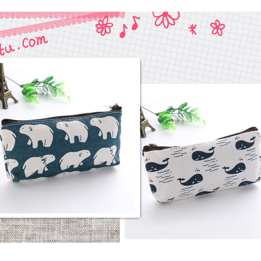 【JY】Túi Đựng Bút Bằng Vải canvas Thiết Kế Đơn Giản Tiện Dụng