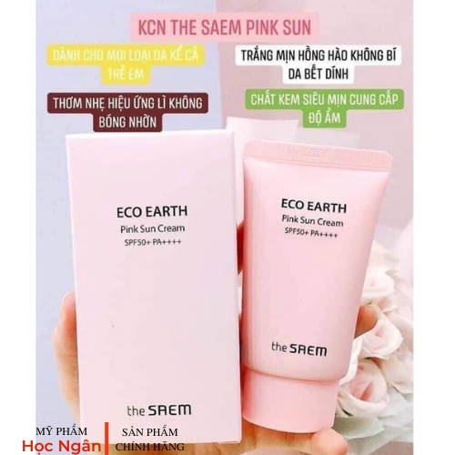 Kem chống nắng The Saem hồng, dành cho da dầu, da khô chính hãng Hàn Quốc
