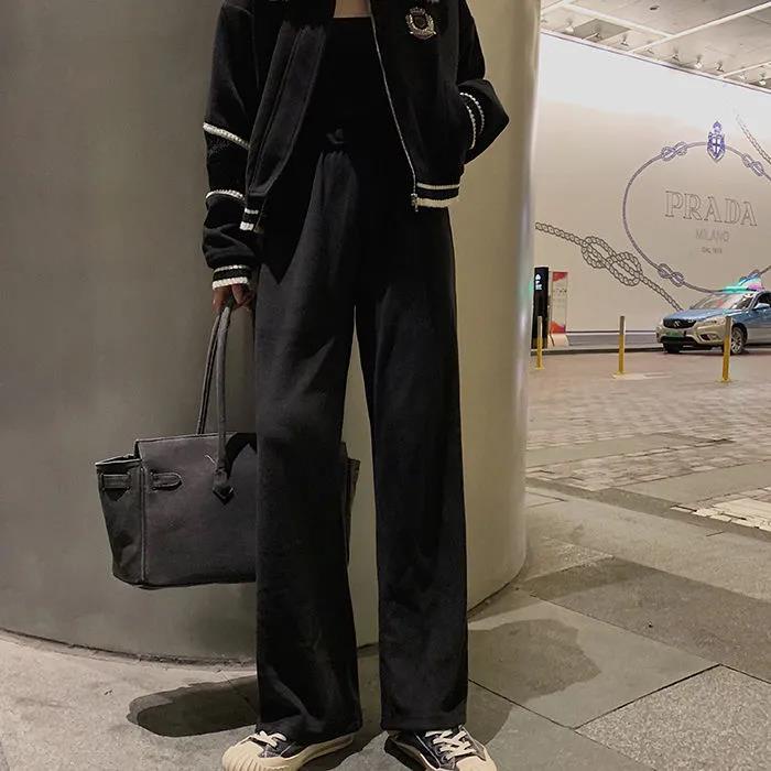 Quần nữ ống rộng lưng cao phong cách Hàn Quốc