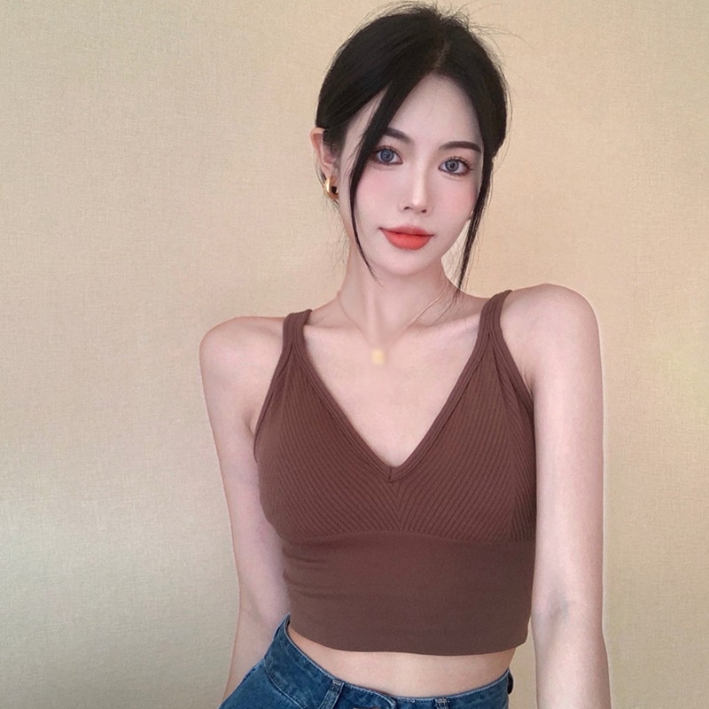 Áo tanktop hai dây màu sắc đơn giản cho nữ