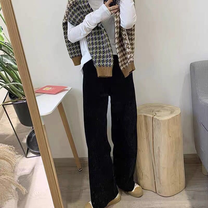 Quần Nhung Dài Với 3 Màu Xinh Xắn Theo Phong Cách Hàn Quốc