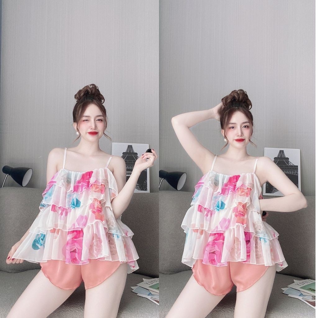 Đồ ngủ sexy, Đồ ngủ nữ lụa Chiffon cao cấp mềm mại xinh xắn | BigBuy360 - bigbuy360.vn