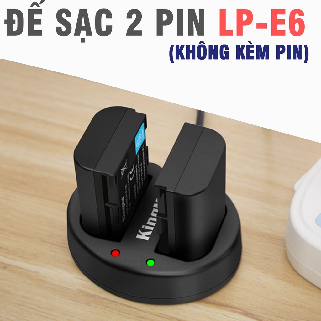 Đế sạc pin LP-E6 sạc 2 pin đồng thời hãng Kingma