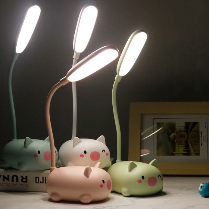 D12 Đèn LED để bàn sạc pin hình thú chống cận thị dành cho học sinh sinh viên