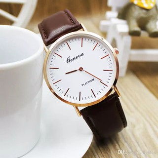 Đồng hồ dây da nam Geneva Platinum đẹp giản dị