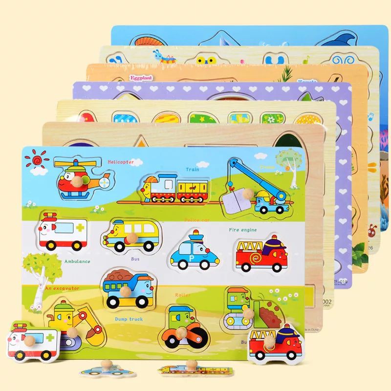 Đồ Chơi Xếp Ghép Hình Bảng Núm Gỗ 20x30cm Cho Bé