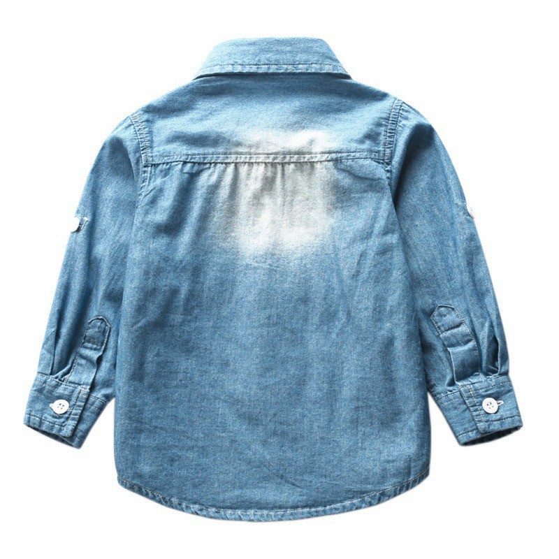 Áo sơ mi denim tay dài cho trẻ em