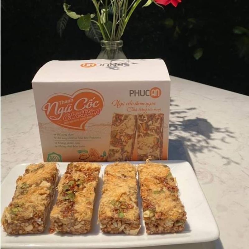 Ngũ Cốc Gạo Lứt Phúc An Chà Bông Eatclean Hộp 5 Thanh