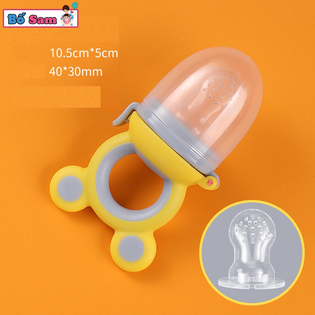 Túi nhai ăn dặm cho bé, túi tập nhai chống hóc có nắp đậy vệ sinh Shop Bố Sam