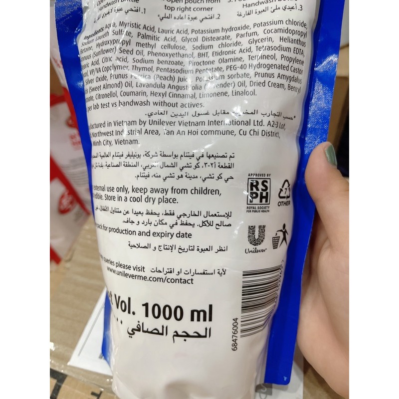 Nước rửa tay túi Lifebouy bảo vệ sức khoẻ túi 1000ml có vòi tiện dụng( hàng xịn xuất nước ngoài)