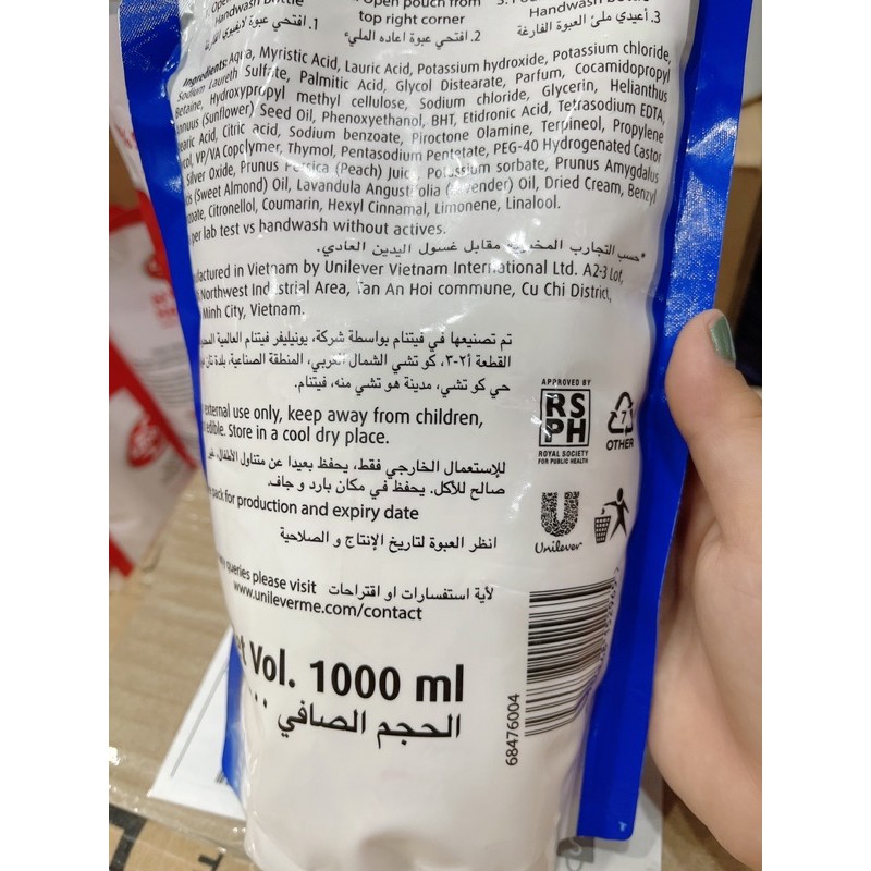 Nước rửa tay túi Lifebouy bảo vệ sức khoẻ túi 1000ml có vòi tiện dụng( hàng xịn xuất nước ngoài)