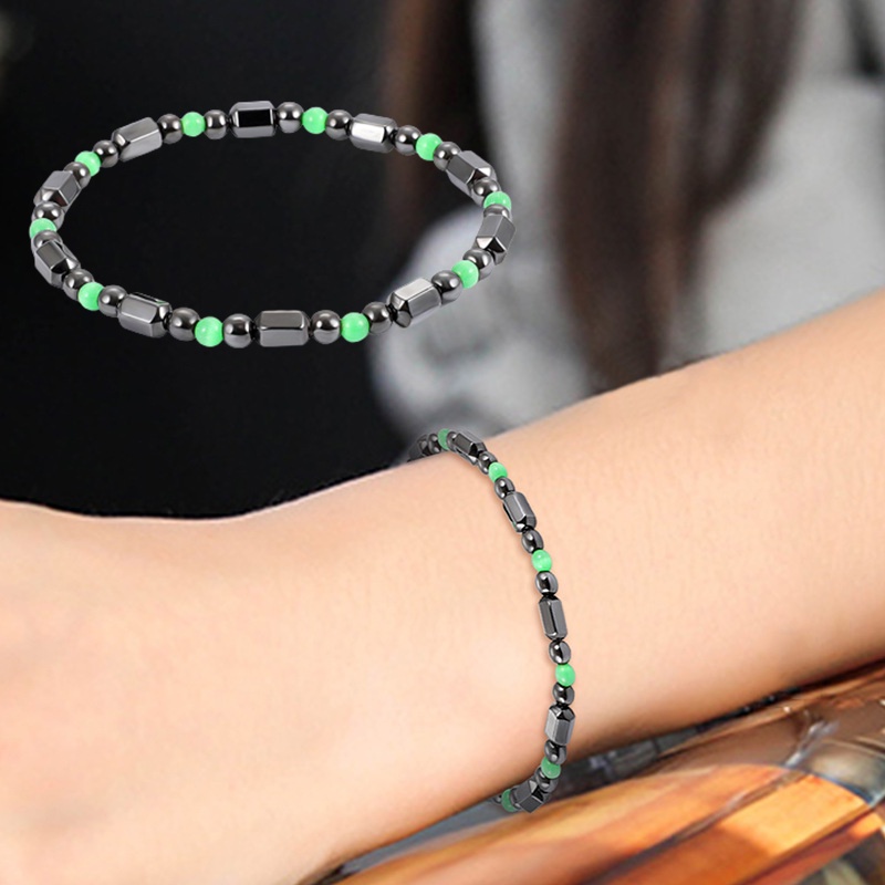 1 Vòng Tay Chuỗi Hạt Nam Châm Đen Thời Trang Unisex