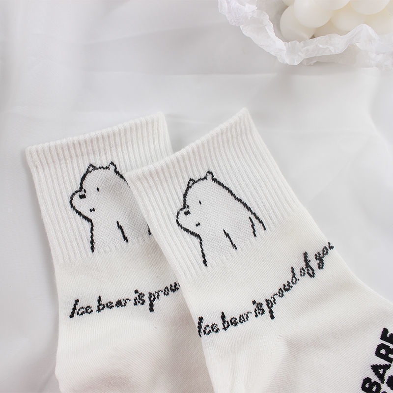 Đôi Vớ In Hình Gấu Trúc Bắc Cực Dễ Thương