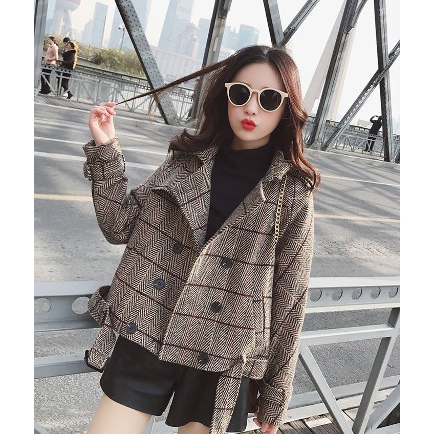 Áo khoác dạ ngắn ulzzang
