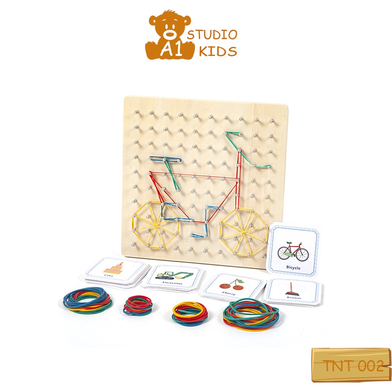 Đồ chơi giáo dục xếp hình bằng dây thun cho bé giúp bé phát triển tư duy - Đồ chơi montessori