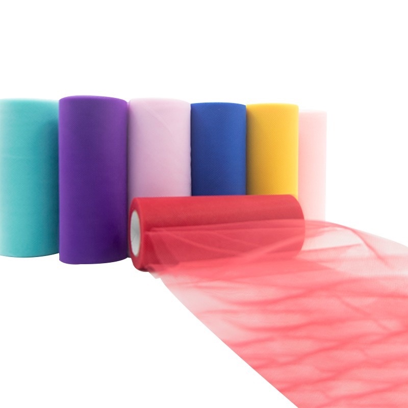 Cuộn Vải Tuyn 25 Yards 15cm Màu Trắng / Đỏ / Xanh Dương Dùng Trang Trí Tiệc Cưới / Tiệc Tùng DIY