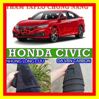 THẢM TAPLO HONDA CIVIC (2021-2020)-(2010-2015)-(2016-2019)DA VÂN CARBON-NHUNG LÔNG CỪU