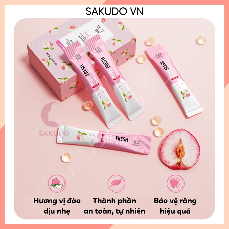 [Hộp 20 Gói] Nước súc miệng Bioaqua làm sạch răng miệng giảm tình trạng ố vàng giảm hôi miệng SKD012