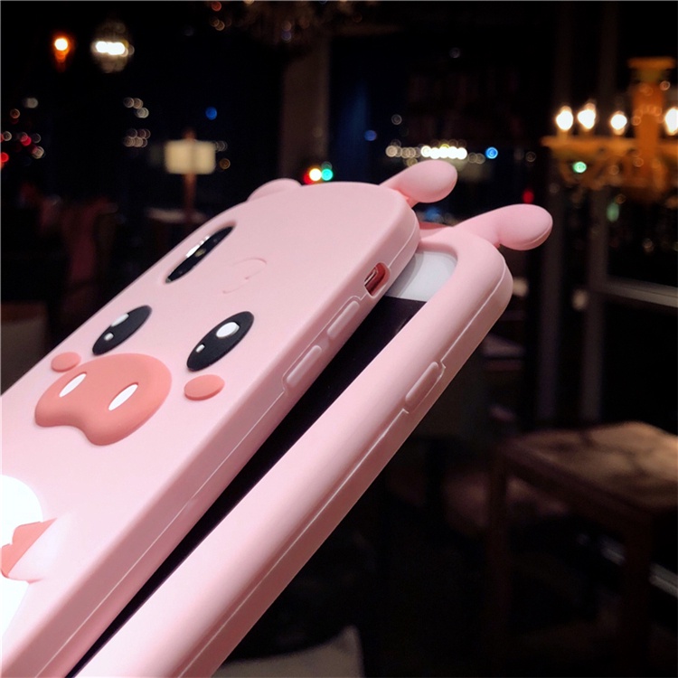 Ốp Điện Thoại Silicon Mềm Hình Chú Heo 3D Dễ Thương Cho iPhone 11 12 13 Pro Max 12Pro 13Pro X XS Max XR 6 6s 7 8 Plus