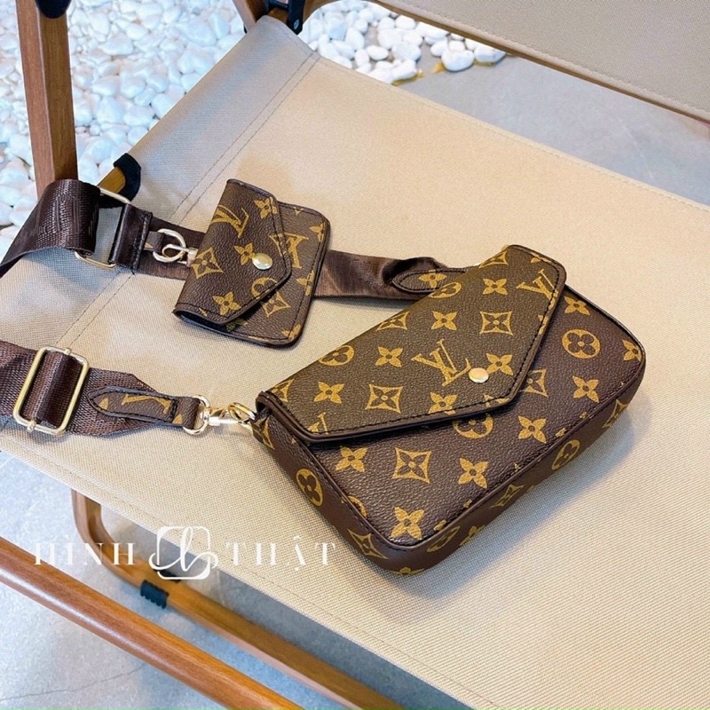 Set 2 Túi Bì Thư, Túi Xách Nữ Đeo Chéo In Chìm